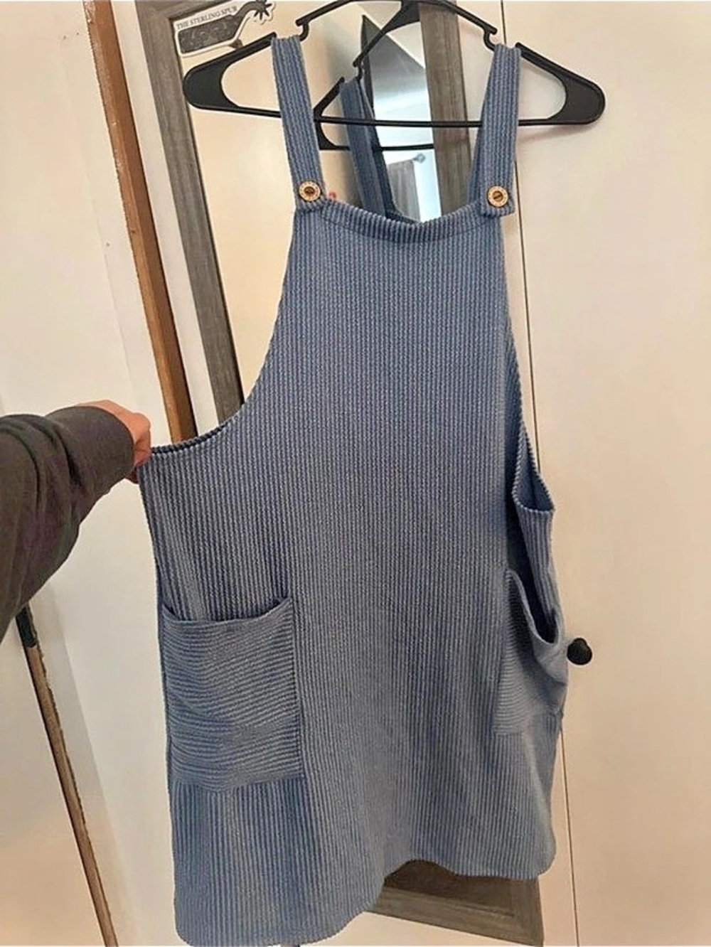 Blue Overall dress with pockets